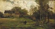Charles-Francois Daubigny Landschap met boerderijen en bomen. Germany oil painting artist